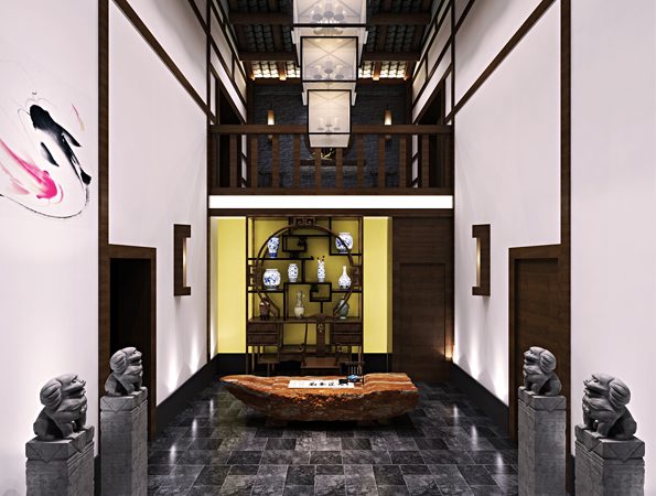 250㎡简约中式民宿装修设计 | 观澜民宿