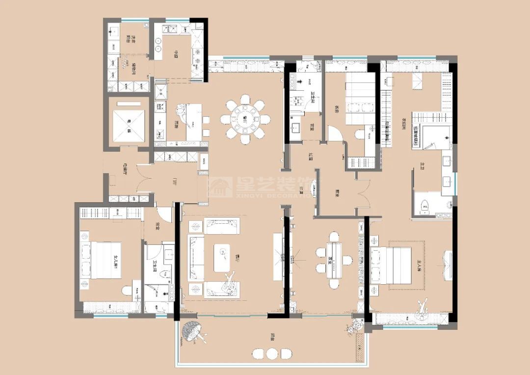 280M²美式新古典风,精致优雅美式之家(图2) 0432a7cd6f9d70b98cda07bf2763468c.jpg