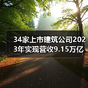 34家上市建筑公司2023年实现营收9.15万亿元(图1) 34家上市建筑公司2023年实现营收9.15万亿元(图1)